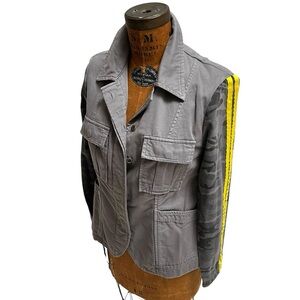 New Military Utiliy Jacket Blazer Camo Stripe Fitted Academia Preppy Da Nang NWT